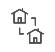 Real estate icon outline and linear vector. vector