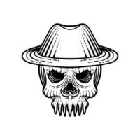 Skull with Cowboy Hat Accessories vector