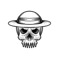 Skull with Straw Hat Accessories vector