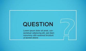 icono de signo de interrogación. símbolo de ayuda signo de preguntas frecuentes sobre fondo azul. vector. mínimo, contorno. estilista de símbolos de prueba vector