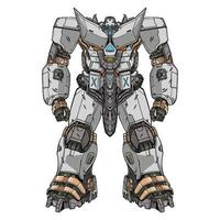 Premium Vector dark mecha robot made with arms body leg arms illustration