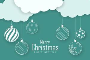 Christmas background with christmas ball decoration vector