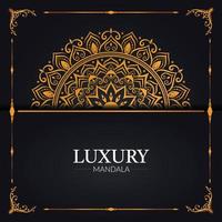 mandala ornamental floral corner frame luxury background design vector