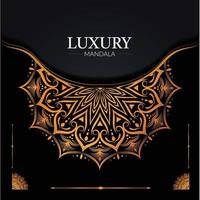 Luxury mandala background with golden decoration design vector