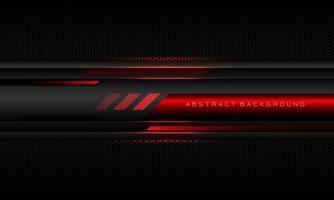 línea roja metálica abstracta banner de línea geométrica cibernética negra en diseño de patrón de malla hexagonal negro vector de fondo de tecnología futurista de lujo ultramoderno