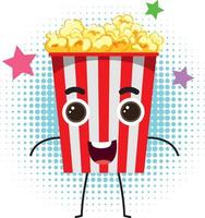 Popcorn bucket with face expression vector