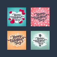 Valentine s day greeting cards - set of love day vector cards. Vector illustration