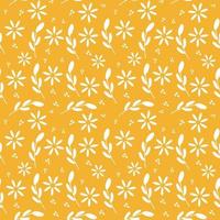 Nature pattern, flower on yellow background. Vector