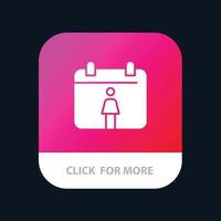 Calendar Female Mobile App Icon Design vector