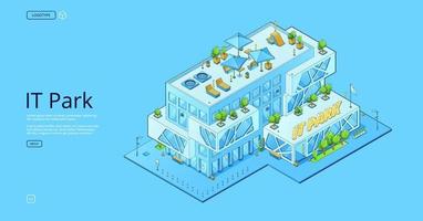 IT park, technopark isometric office building vector