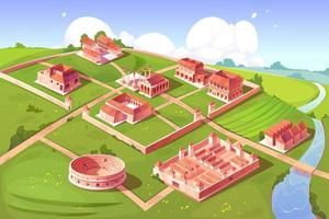 Rome isometric landscape with antique building vector