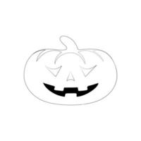 Pumpkins flat vector icon isolated on white. Hand drawn simple doodle clipart in a trendy style