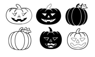 Pumpkins flat vector icon isolated on white. Hand drawn simple doodle clipart in a trendy style