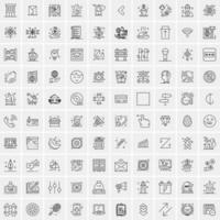 100 iconos de negocios para web y material impreso vector