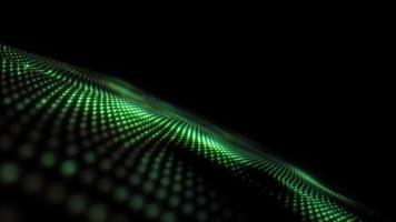 Loop abstract animation green particles wave animation video