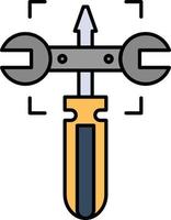 Setting Gear Wrench Screw  Flat Color Icon Vector icon banner Template