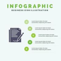 Agreement Report Form Layout Paper Solid Icon Infographics 5 Steps Presentation Background vector