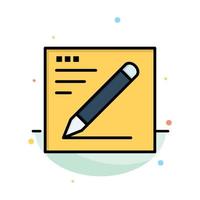 Browser Pencil Text Education Abstract Flat Color Icon Template vector