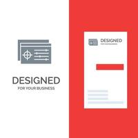 Setting Controller Target Object Grey Logo Design and Business Card Template vector