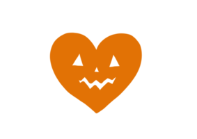 corazón de calabaza naranja png