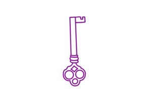 Purple Ancient Key Outlined png