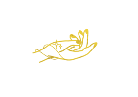 Golden Witch Hand Outlined png