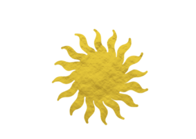 sol metálico dourado png