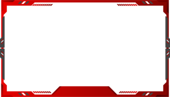 Live streaming overlay PNG with red and dark color. Stream overlay design with buttons for online gamers. Offline frame design for gamers. Live Gaming screen panel overlay with stream buttons.