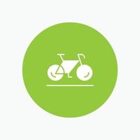 Bicycle Movement Walk Sport white glyph icon vector