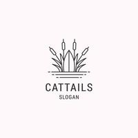 Cattails logo icon flat design template vector