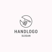 plantilla de diseño plano de icono de logotipo de mano vector