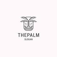 The palm logo icon flat design template vector