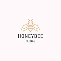 Honey bee logo icon flat design template vector