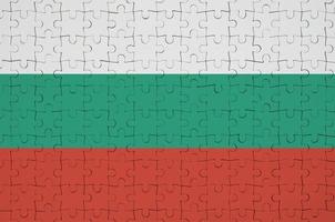 Bulgaria flag  is depicted on a folded puzzle photo