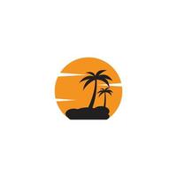 Palm tree summer logo vector