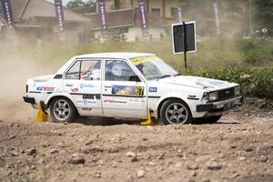 YOGYAKARTA, INDONESIA - October 16, 2022 - Racers compete in the King's Cup Sprint Rally Jogja photo