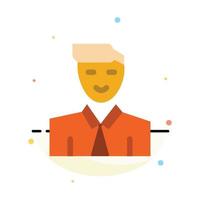 Man User Student Teacher Avatar Abstract Flat Color Icon Template