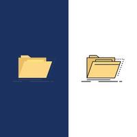 Archive catalog directory files folder Flat Color Icon Vector