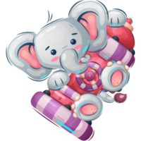 elefante e fuoco idrante animale cartone animato personaggio png