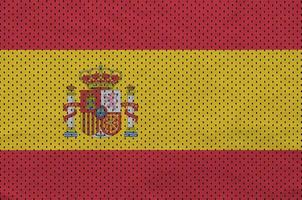 Spain flag printed on a polyester nylon sportswear mesh fabric w photo