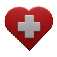 Herzpuls 3D-Symbol, geeignet für zusätzliche Elemente in Posterdesigns, Vorlagen, medizinischen, Gesundheitsbannern png