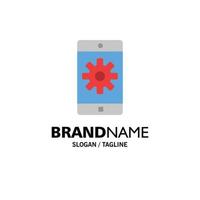 Application Mobile Mobile Application Setting Business Logo Template Flat Color vector