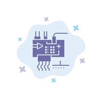 ensamblar personalizar piezas de ingeniería electrónica icono azul en el fondo de la nube abstracta vector