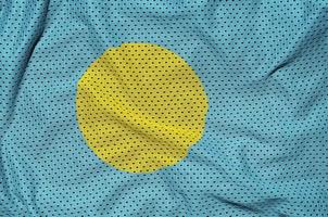 Palau flag printed on a polyester nylon sportswear mesh fabric w photo