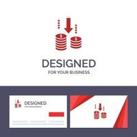 Creative Business Card and Logo template Money Transfer Fund Analysis Vector Illustration