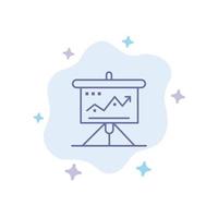 Chart Business Challenge Marketing Solution Success Tactics Blue Icon on Abstract Cloud Background vector
