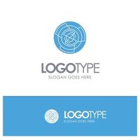 Complexity Business Challenge Concept Labyrinth Logic Maze Blue Solid Logo with place for tagline vector