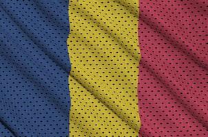 Chad flag printed on a polyester nylon sportswear mesh fabric wi photo