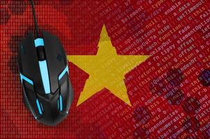 Vietnam flag  and computer mouse. Digital threat, illegal actions on the Internet photo