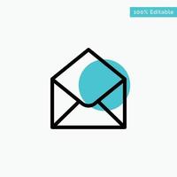 Sms Email Mail Message turquoise highlight circle point Vector icon